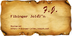 Fibinger Jolán névjegykártya