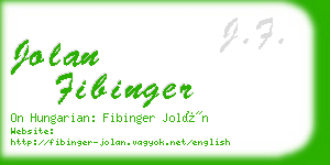 jolan fibinger business card